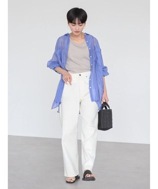 AMERICAN HOLIC シアーＣＯＯＬポケット付きルーズシャツ Stripe