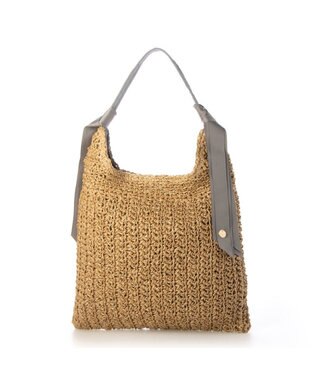 UNBILLION カシュカシュ cachecache / 下がりグログラン柄編みトートバッグ GY