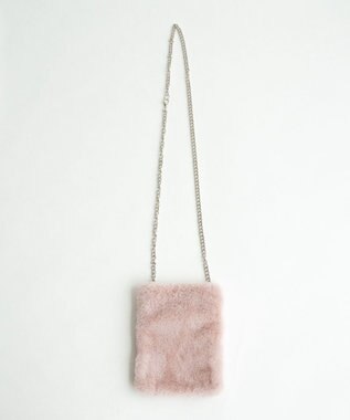 WEGO ファーチェーンミニショルダー ライトピンク