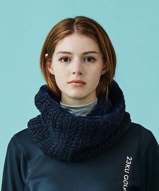 23区GOLF ギフトにも最適！【WOMEN】ニット ネックウォーマー ネイビー系