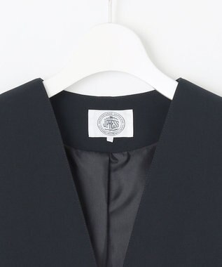J.PRESS LADIES 【セットアップ対応・洗える】セラテリーダブルクロス ジレ ネイビー系