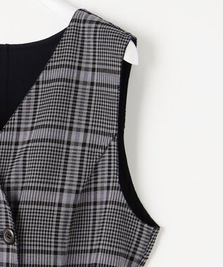 ANY SIS 【美人百花10月号掲載】リバーシブルチェックラップ ワンピース ネイビーチェック×ネイビー