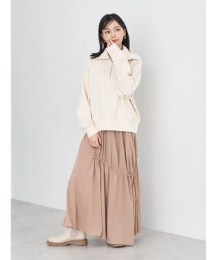 earth music&ecology ハーフＺＩＰスウェット Ivory