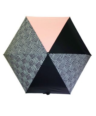 +RING 【UVカット95%以上】【UPF50＋】プラスリング レディース向け 晴雨兼用 折傘 BLK T1306 黒