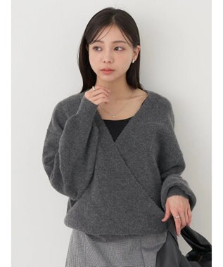 earth music&ecology カシュクールニットプルオーバー Gray