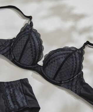 une nana cool リニューアル【綿混】ビタードットコットン 3/4カップブラ