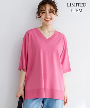 23区 L 【先行予約/WEB&一部店舗限定カラーあり/Lサイズ限定】レーヨンポリエステルストレッチ Vネック ニット
