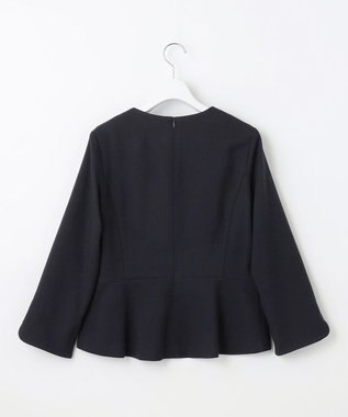 J.PRESS LADIES L ライトツイードストレッチ ブラウス ネイビー系