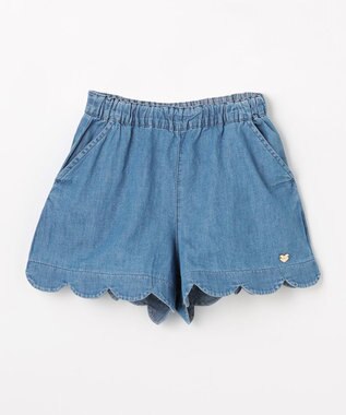 ANY KIDS 【洗濯機可能】スカラップショートパンツ インディゴ