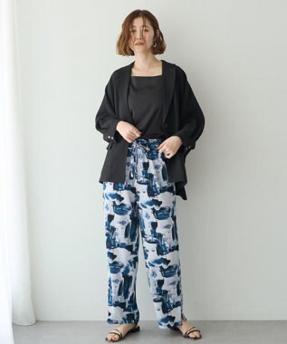 YECCA VECCA アブストラクト柄ワイドパンツ Blue