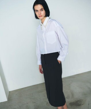 GRACE CONTINENTAL ビジューカラーシャツ ホワイト