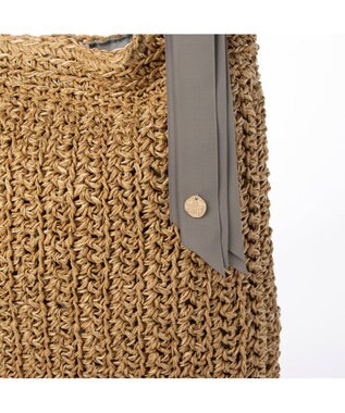 UNBILLION カシュカシュ cachecache / 下がりグログラン柄編みトートバッグ GY