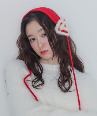 WEGO ハートニットイヤーマフ レッド