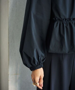 #Newans 撥水加工/UVカット機能付きペプラムライトブルゾン ネイビー