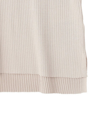 YECCA VECCA シアーMIX5分袖ニット Off White