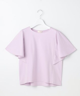 ANY SIS S 【シルクタッチさら魅せTシャツ】袖フレア プルオーバー ラベンダー