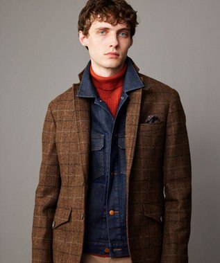 JOSEPH ABBOUD 【ツィード/UKファブリック】 ツイード　ウィンドーベン ジャケット ダークブラウン系4