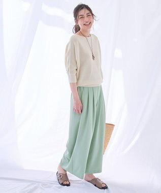 ANY L 【新色追加/吸水速乾/イージーケア/UVカット/接触冷感】さらさらDRYパンツ ライトグリーン