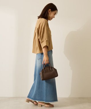 AMERICAN HOLIC 接触冷感Wポケット5分袖ショートシャツ Camel