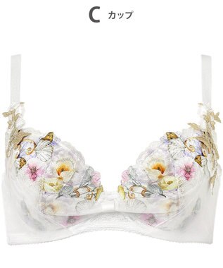 WACOAL 【リボンブラ 脇すっきり】 ブラジャー 脇高設計 着やせシルエット 動いても谷間キープ Gカップまで対応 大きいサイズ レディース BXB483 /ワコール