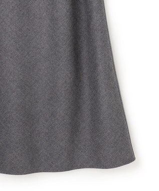 23区 【洗える】ハイカウントフラノ フレア スカート ライトグレー系