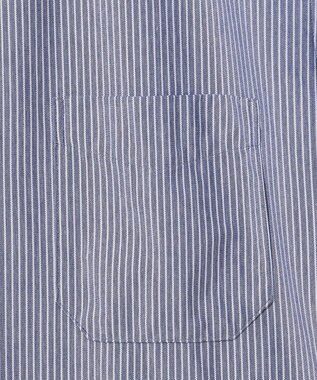 JOSEPH ABBOUD 【キングサイズ・イージーケア・ストレッチ】コンパクトジャージーヘアラインストライプ シャツ ネイビー系1