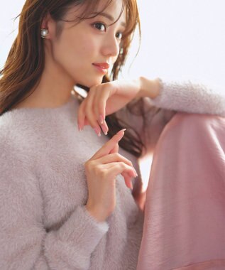 Feroux 【洗える】ニット×フレアスカート セットアップ ピンク系