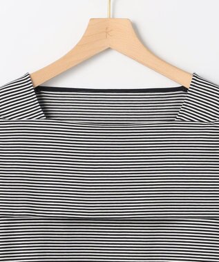 組曲 L 【先行予約】GIZAコットンオフショルダー カットソー ネイビー×オフ系2