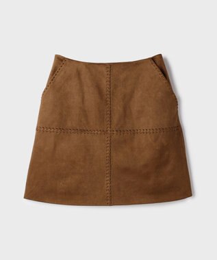GRACE CONTINENTAL パッチワークミニスカート キャメル