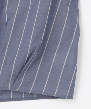 J.PRESS LADIES 【洗える】キュプラローン ストライプ ブラウス ネイビー系1
