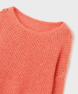 GRACE CONTINENTAL スパンメッシュニットトップ オレンジ