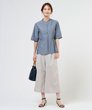J.PRESS LADIES 【人気素材】セルロースリネンストレッチ クロップド パンツ 【WEB限定】ナチュラル系
