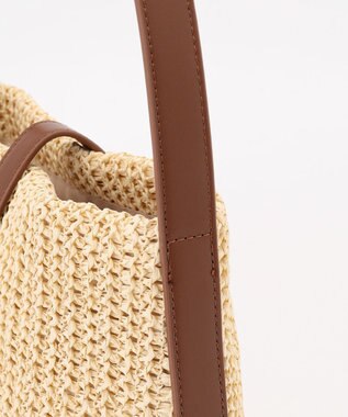 ANY フェイクラフィアワンショルダーバッグ ブラウン