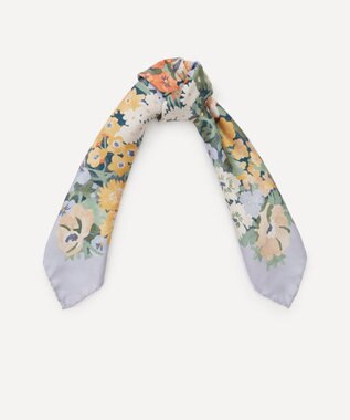 LIBERTY. ウォーターカラー ソープ シルクスカーフ 45 ブルー