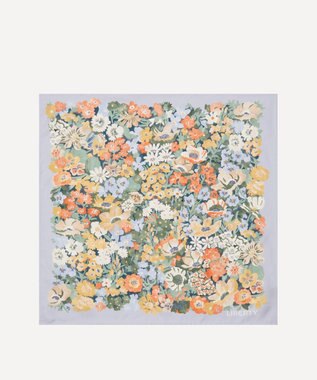 LIBERTY. ウォーターカラー ソープ シルクスカーフ 45 ブルー
