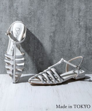 Dominic3 バイカラー Tストラップサンダル