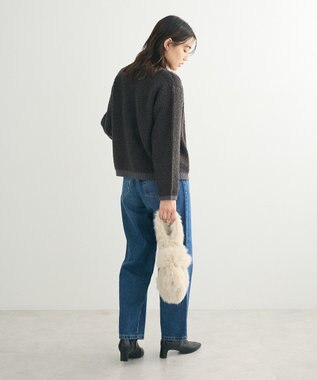 Green Parks ループ編み金釦ニットカーディガン Charcoal Gray