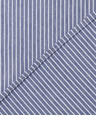JOSEPH ABBOUD 【キングサイズ・イージーケア・ストレッチ】コンパクトジャージーヘアラインストライプ シャツ ネイビー系1