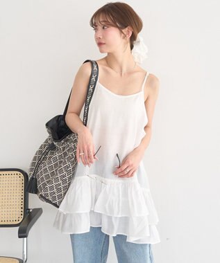 earth music&ecology ティアードフリルヘムキャミソール