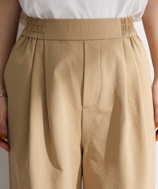 Green Parks サッカー裾ドロストワイドパンツ Beige