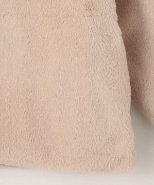 Feroux ノーカラーファー ジャケット ベージュ系