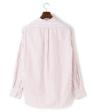 J.PRESS MEN 【WEB・一部店舗限定】ドビーマルチストライプ バンドカラーシャツ レッド系1