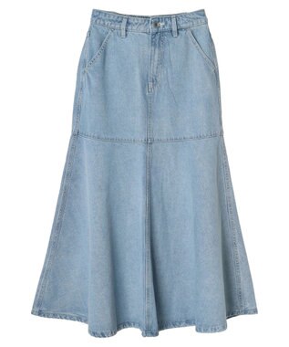 earth music&ecology ペプラムマーメイドデニムスカート Light Indigo