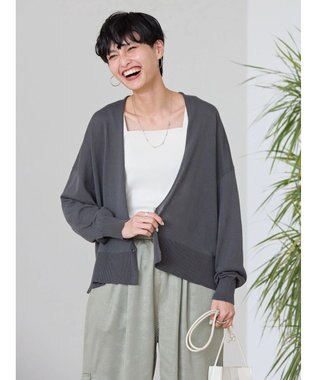 AMERICAN HOLIC ＵＶカットショートニットカーディガン Charcoal Gray