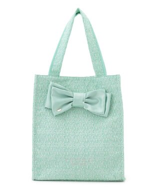 TOCCA 【キャンセル分販売！】【A4サイズ対応】COLOR OF GLORY CUSTOMIZED BAG カスタマイズ トートバッグ グリーンツイード×大リボン