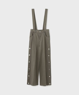 GRACE CONTINENTAL サスペンダーデニムパンツ カーキ
