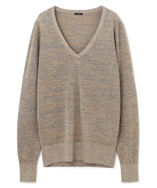  【洗える】ルレックス　Vネックニット