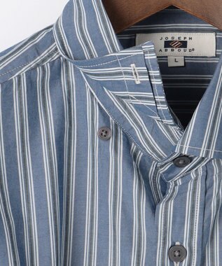 JOSEPH ABBOUD 【シルク混・上質】シルクコットンストライプ シャツ ネイビー系1
