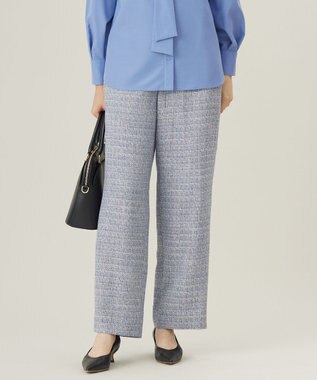 【セットアップ対応・洗える】ライトミックスツイードワイドストレート パンツ