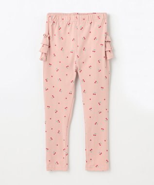ANY KIDS 【WEB限定】フリル付き総柄レギンス ピンク×チェリー